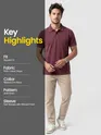 Maroon Acid Wash Polo T-shirt